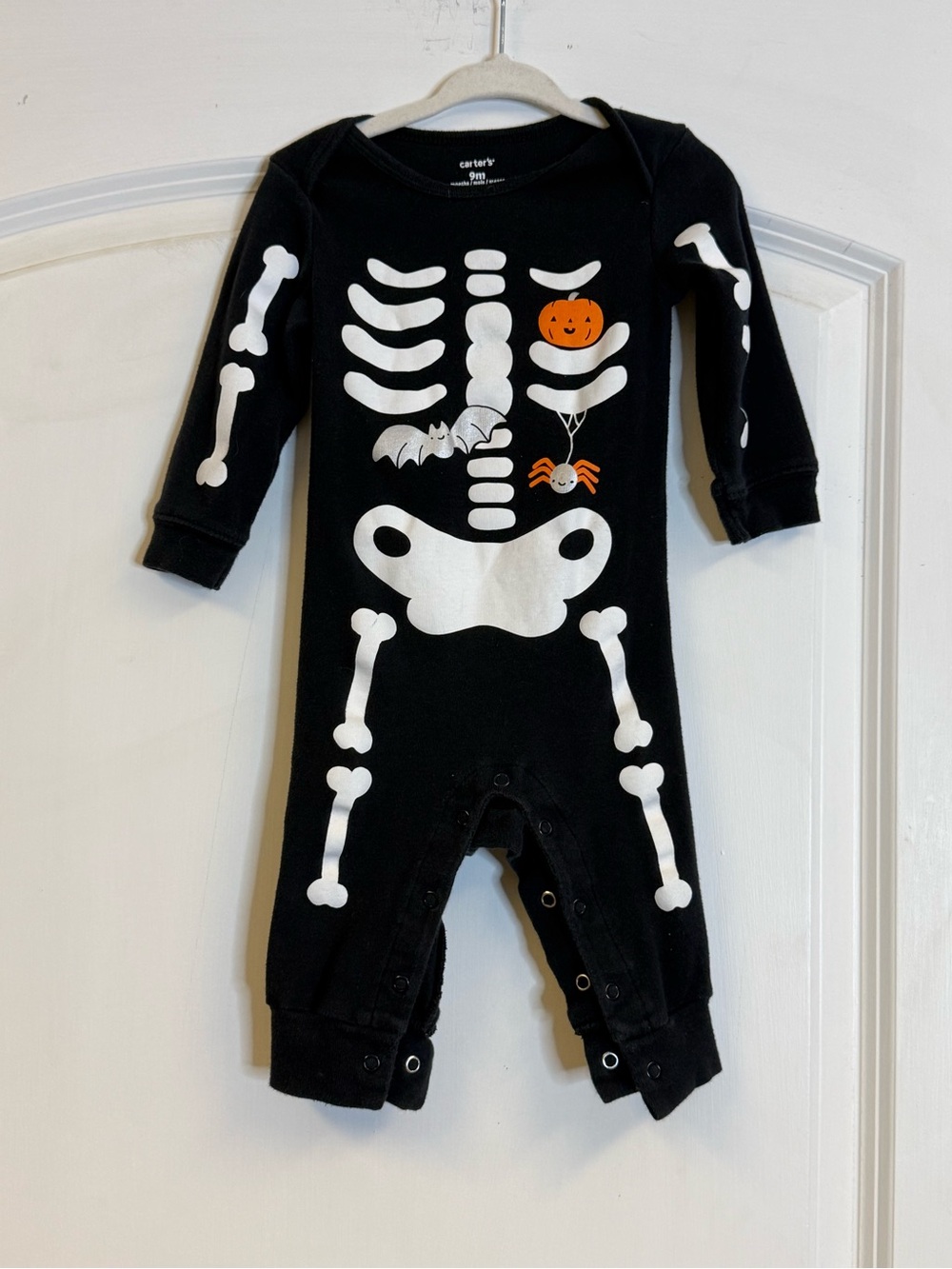 Carter’s Baby Halloween Skeleton One Piece Romper Black 9